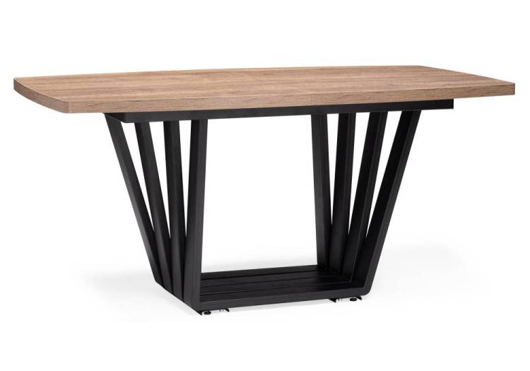 Стол Woodville Эудес 551078 дуб галифакс табак, черный 160(205)x90x75