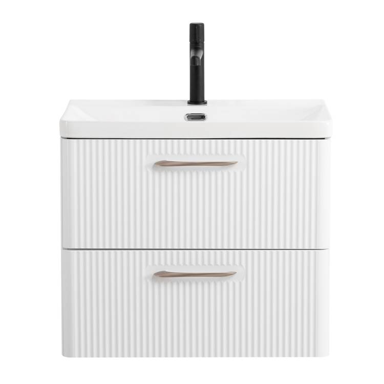Тумба под раковину BelBagno DUE-600-2C-SO-BL-P с двумя выкатными ящиками, Bianco Lucido, 60.6x50x42.3