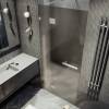 Душевая дверь в нишу MaybahGlass MGD-498-4 с добором на петлях, стекло бронза матовая, профиль хром глянцевый, 1950x1200 фото 2
