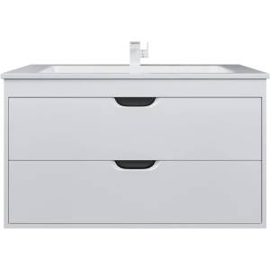 Тумба с раковиной Uperwood Modul 393020562 подвесная, матовая, белая, графит, 100 см