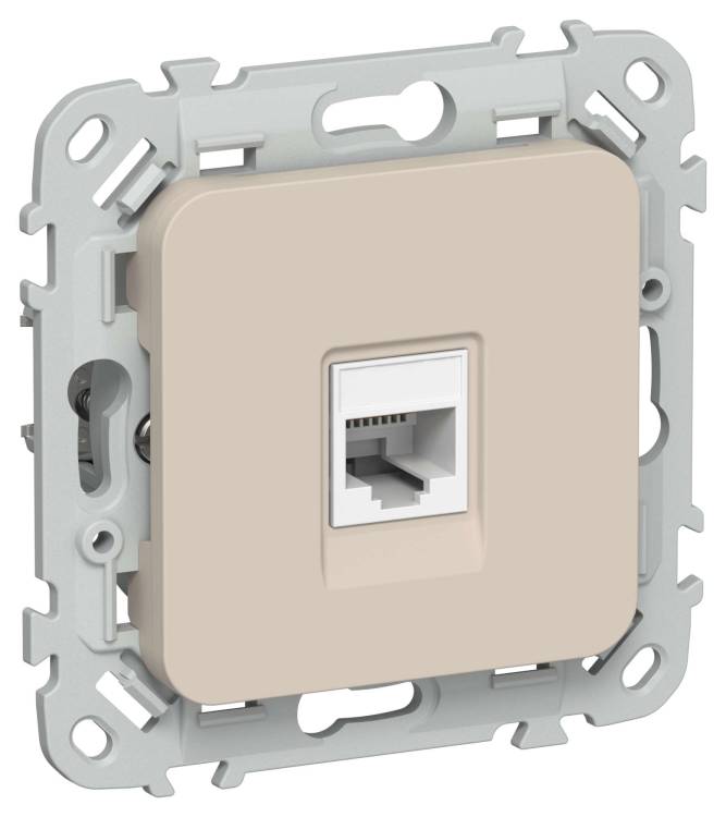 Розетка компьютерная RJ45 IEK Flite FI-K12-2-K88 льняной