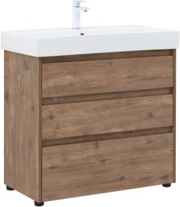 Тумба с раковиной Aquanet Nova Lite 00302477 85 дуб рустикальный, 3 ящика