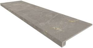 Ступень Estima Bernini 67324 Set/Steptrade/BR03_NS/33x120/Riser/BR03_NS/14,5x120 Grey 33x120 неполированная с бортиком + Подступенок 14,5x120