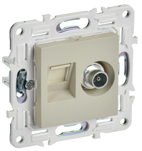 ТВ-розетка+Ethernet RJ45 IEK Skandy SK-AK20-2-K10 бежевый