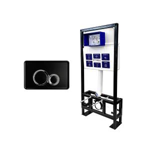 Система инсталляции для унитазов Bettoserb Sava Free Standing SFS40006461 клавиша смыва черный матовый, хром глянцевый