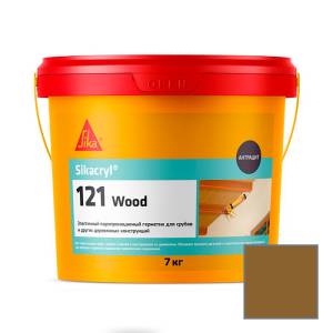 Герметик Sika Sikacryl-121 Wood паропроницаемый акриловый для деревянных конструкций 771912 Светло-коричневый Ведро 7 кг