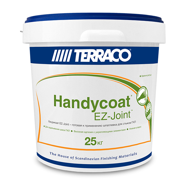 TERRACO HANDYCOAT EZ-JOINT шпатлевка финишная для швов гипсокартона, для внутренних работ (25кг)