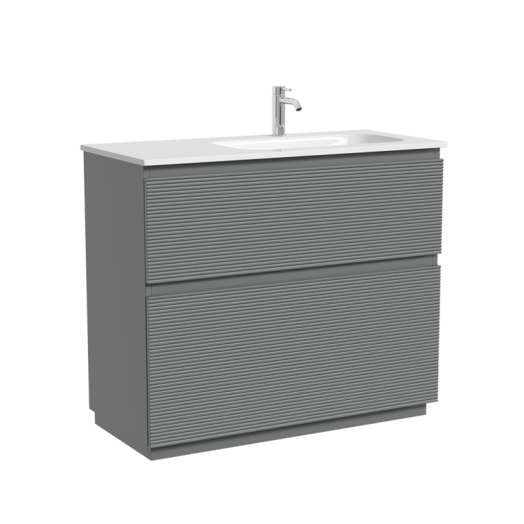 Тумба под раковину Sancos Folk Floor FL100FRES напольная, 99.5x44.5x85, правая, Ergraut soft