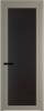 Межкомнатная дверь Profil Doors 1 AGP цвет профиля Никель матовый, стекло безопасное 6 мм монохром черный 600x2000