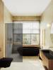 Душевая перегородка MaybahGlass MGD-730-3ш 79x195, стекло графит матовый 8 мм, профиль золото фото 2