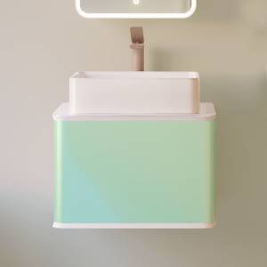 Тумба с раковиной Jorno Pastel 58 бирюзовый бриз