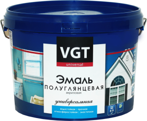 VGT ВД-АК-1179 ЭМАЛЬ АКРИЛОВАЯ ПОЛУГЛЯНЦЕВАЯ, универсальная, база А, супербелая (1кг)