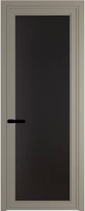 Межкомнатная дверь Profil Doors 1 AGP цвет профиля Никель матовый, стекло безопасное 6 мм монохром черный 600x2000