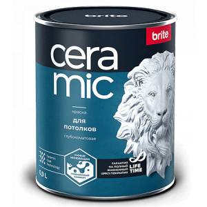 Краска для кухонь и ванных комнат Brite Ceramic шелковисто-матовая база С 0.9 л