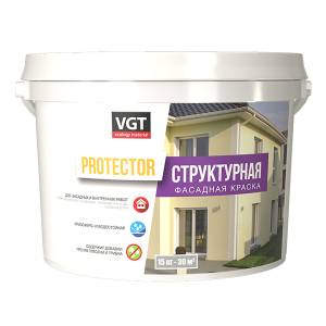 Краска для наружных и внутренних работ VGT Protektor Структурная 15 кг