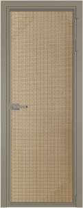 Межкомнатная дверь Profil Doors 1 AV цвет профиля Никель матовый, стекло безопасное 6 мм кризет золото 800x2000