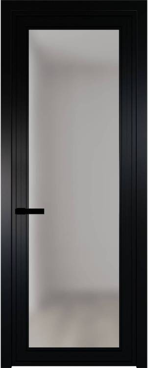Межкомнатная дверь Profil Doors 1 AGP цвет профиля Черный, стекло безопасное 6 мм матовое 600x2000