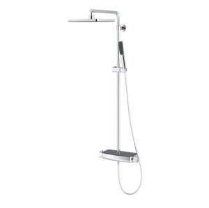 Душевая стойка Teska Mira DK2921C с термостатом, черное стекло