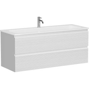 Тумба под раковину Sancos Folk FL120W подвесная, с рельефным фасадом, bianco
