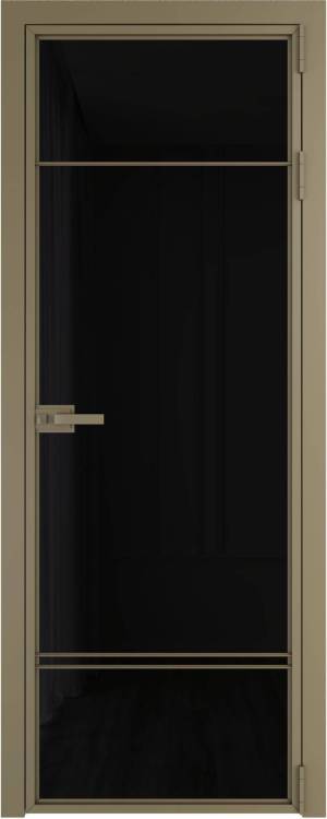 Межкомнатная дверь Profil Doors 4 AX цвет профиля Шампань, стекло безопасное 6 мм черный триплекс 600x2000