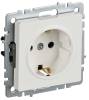 Розетка 1-местная с заземлением и шторками IEK Brite BR-R14-16-K01-PRO белый