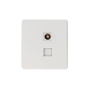 ТВ-розетка+Ethernet RJ45 Kranz Round KR-78-0722-1 перламутр