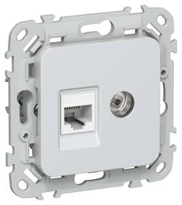 ТВ-розетка+Ethernet RJ45 IEK Flite FI-AK22-1-K36 жемчуг