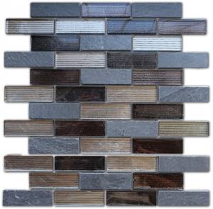 Мозаика LeeDo Naturelle 8 Alcantara Nero (2.3x7.3) 26x29.8