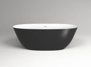 Ванна из искусственного камня Plumberia Selection VELOMA 170BN 170x75, биколор матовый белый,черный