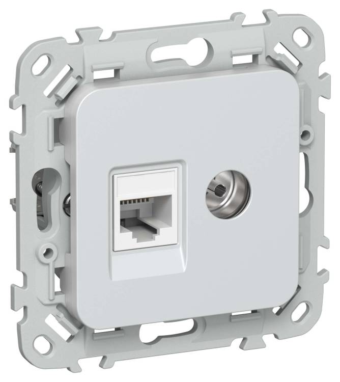 ТВ-розетка+Ethernet RJ45 IEK Flite FI-AK22-1-K36 жемчуг
