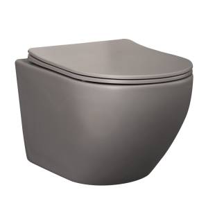 Унитаз подвесной Splendy Light LI10152VTYDMD безободковый, сиденье микролифт, серый матовый