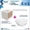 Тумба с раковиной Teymi Ritta подвесная, белый, дуб, 55 см, с раковиной Diamond 48 фото 2