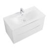 Тумба с раковиной BelBagno MARINO-CER-N 100 Bianco Lucido, раковина BB-8099 фото 3