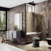 Шторка на ванну MaybahGlass MGV-647-4 40.5x140, поворотная, стекло бронза матовая 6 мм, профиль хром глянцевый фото 2
