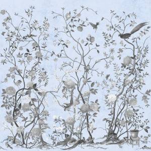 Бесшовные Eco обои Ortograf Flora 31245 Spring melody blue Жемчуг ОЕ-Р3