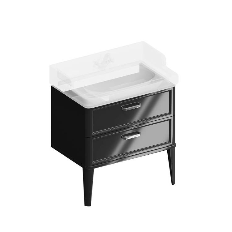 Тумба под раковину Kerama Marazzi Pompei PO.M.80.2\BLK черная глянцевая, 80 см