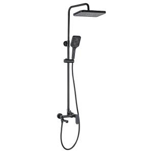 Душевая стойка Azario Arizona square AZ-20BS с поворотным изливом, черный