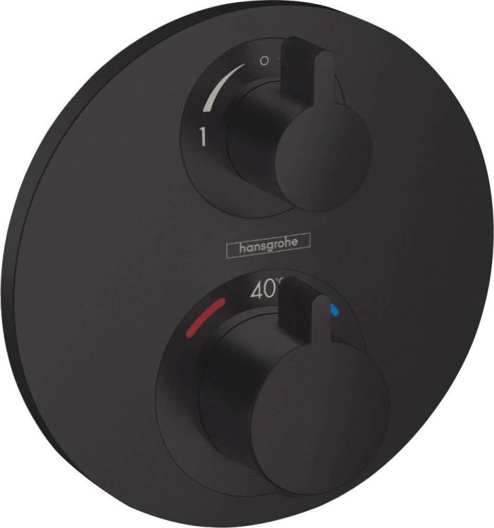 Термостатический смеситель Hansgrohe Ecostat S 15758670 для душа, матовый черный