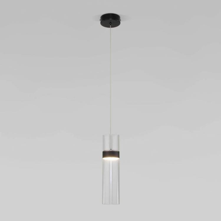 Подвесной светодиодный светильник Eurosvet Lumen 50244/1 Led черный/прозрачный