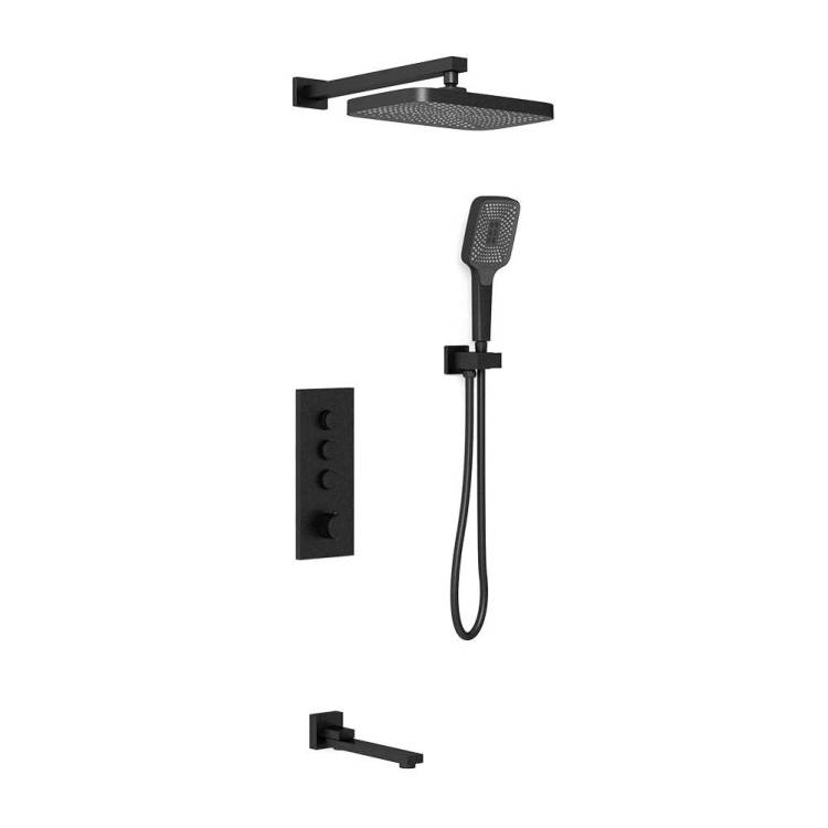 Душевой комплект Vincea VSFW-433T1MB черный, встраиваемый, с термостатом