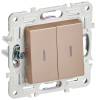 Выключатель 2-клавишный IEK Skandy SK-V20-1-10-K98 песочный