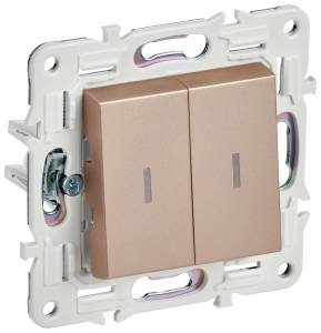 Выключатель 2-клавишный IEK Skandy SK-V20-1-10-K98 песочный