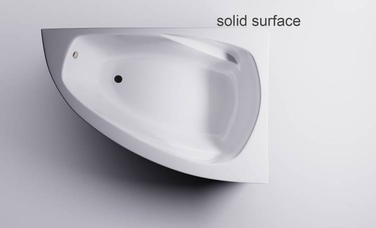 Ванна из искусственного камня Астра-Форм Тиора 154.5x105 Solid Surface, правая, белая матовая