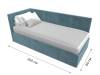 Кровать Лига Диванов Лига-039 122083L бирюзовый левая 90x200 фото 9