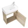 Тумба с раковиной Belbagno Kraft Mini KRAFT MINI-500/260-1A-SO-RGB-R 45x25x50 Rovere Galifax Bianco подвесная с распашной дверцей, правосторонняя фото 3