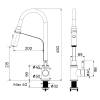 Смеситель для кухни Knotlor Streamline SS-07 с гибким изливом и режимом душ, сатин фото 8
