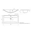 Раковина Uperwood Foster Quartz 291030040 белая матовая, жасмин, 90x45.5 фото 6