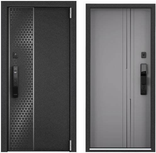 Входная стальная дверь Torex CYBER PRO MP 3930624 Колоре неро/ПВХ Гриджио 2000x880