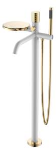 Смеситель для ванны Boheme Stick 129-WG напольный, White Diamond Gold