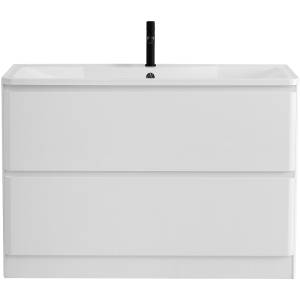 Тумба с раковиной Belbagno Albano ALBANO-1200-2C-PIA-BL 120x45x81 Bianco Lucido напольная с двумя выкатными ящиками
